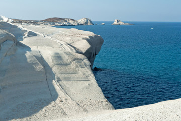  Milos,Greece, Cyclades Islands: the white rock of Sarakiniko cliff