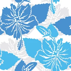 Wall stickers Hibiscus floral seamless pattern