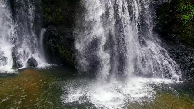 Video of slow motion at Base of Krung Ching Waterfall in raining season. There is placed in Abundant forest at Nakhon Si Thammarat province. 