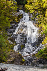 A waterfall on the South Island. New Zealand