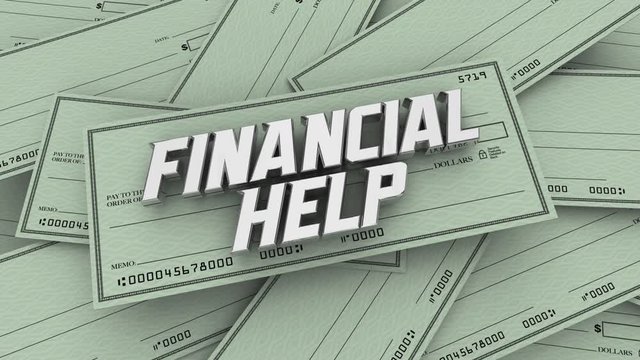 Financial Help Assistance Checks Money Support Benefits 3d Animation