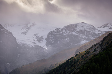 In the valley Val venosta (German: Vinschgau) in the region Alto Adige (German: Südtirol) and near the Stelvio Pass connecting Italy with Switzerland, there are gorgeous mountain like the Ortler Group