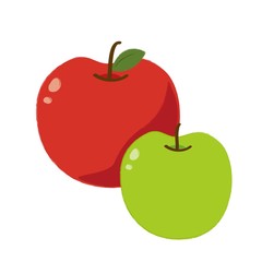 赤りんごの青りんごのイラスト