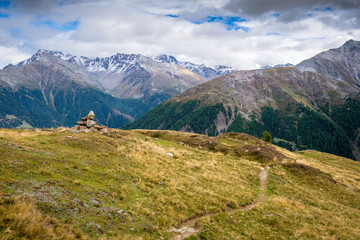 In the valley Val venosta (German: Vinschgau) in the region Alto Adige (German: Südtirol) and near the Stelvio Pass connecting Italy with Switzerland, there are gorgeous mountain like the Ortler Group