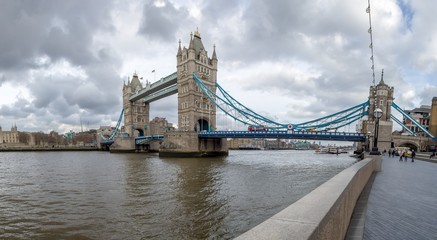 tower bridge and thames river winter day london