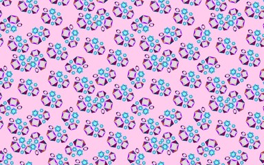beautiful soft pink background with diamonds and flowers. seamless pattern. decorative cover. design for youth websites. children's textiles. pop art template, print.