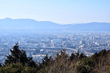 Landscape of Kyoto city.