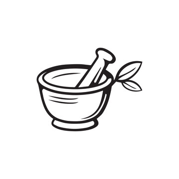 recommend clip art: Pharmacy icon , Herbal pharmacy symbol ,  Pestle and Mortar vector illustration design template
