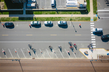 Aerial of Belmar Beach During Covid19 Pandemic