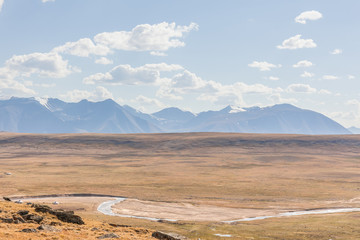 Fototapeta na wymiar Typical landscapes of Mongolia. mountain slopes and valleys. Altai, Mongolia