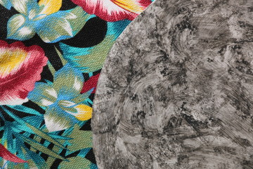 fondo abstracto gris con texturas textiles florales 