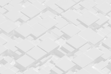 White cubes abstract background - chaotic pattern.