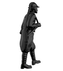 Army soldiers silhouette. Soldier keeps watch on guard. Rangers on border. Commandos team unit. Special force crew. 3d render