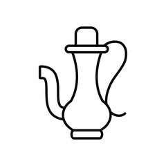 EID mubarak concept, arabic tea jug icon, line style