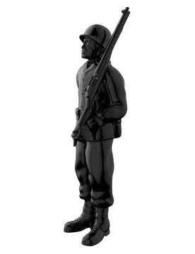 Army soldiers silhouette. Soldier keeps watch on guard. Rangers on border. Commandos team unit. Special force crew. 3d render