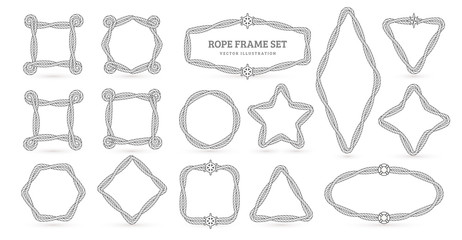 Fototapeta premium Liny morskie wektor zestaw granic kreatywnych konturów