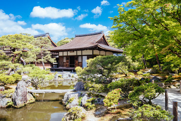 Fototapeta na wymiar Silver Pavillion Ginkakuji Temple Kyoto Japan
