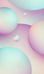 Abstract bubbles background with pink and blue gradient color. Round gradient templates with soft texture and light colors. Applicable for design cover, social media, wallpaper, poster and more