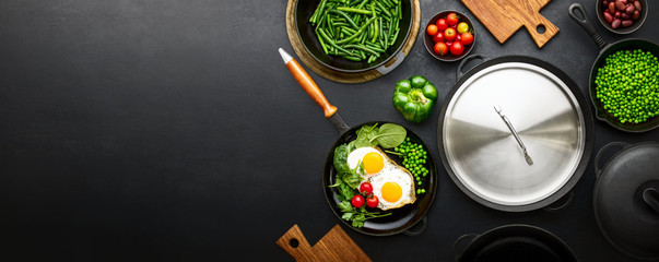 Culinary background for banner with copy space for a text