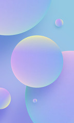 Abstract bubbles background with blue and pink gradient color. Round gradient templates with soft texture and light colors. Applicable for design cover, social media, wallpaper, poster and more
