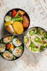 そうめんの和風弁当　Japanese cuisine noodles and sushi