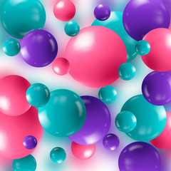 Abstract Flying Spheres Background. Sweet Candy. Colorful Realistic Glossy Balls. Vector illustration. eps 10