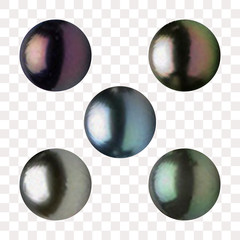set of dark color balls. pearls. eps 10