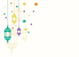 colorful Ramadan Kareem background vector