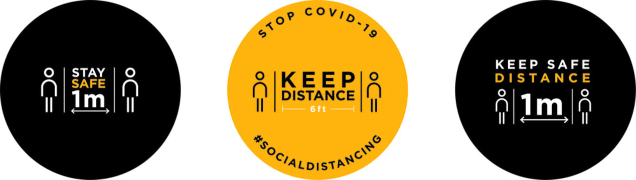 Keep distance signage icon