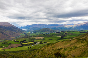 Landscapes of New Zealand. Greenery and sky.