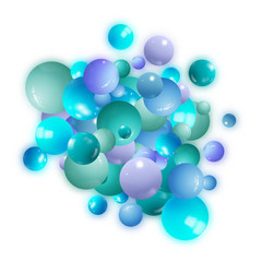 Blue realistic 3d balls with shadow. Design element. eps 10
