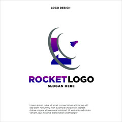 Initial letter L rocket logo design