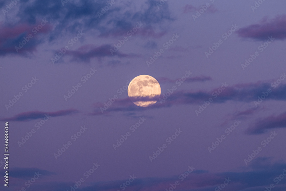 Wall mural moon and clouds