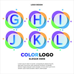 Alphabet colorful logos. Flat style design. Creative typographic elements for posters, t-shirts and cards.