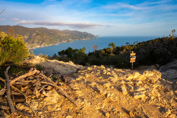 Signposts of the hiking trails Cinque Terre, Liguria Italy.Signposts of the hiking trails Cinque Terre, Liguria Italy.