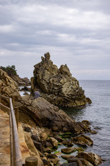 Lloret de Mar beach in Costa Brava of Catalonia, Spain.