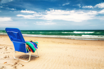 Lounge chair on the beach