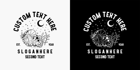 Obraz premium monoline mushroom logo design