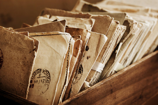 Old postal paper letters of 20 century