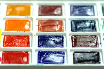 beautiful difference watercolor filled in white palette dish