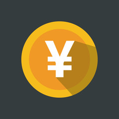 Yen sign icon. Currency sign - money symbol. Yuan coin icon. World economics. Vector money symbol. Bank payment symbol. Vector illustration. Transparent background.