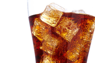 cola with ice cubes - obrazy, fototapety, plakaty