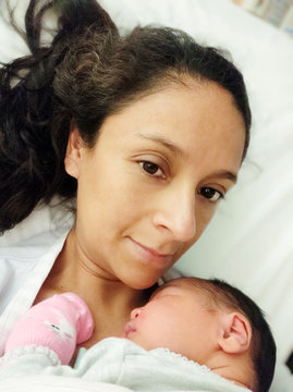 Family life. Newborn baby. Happy moments.