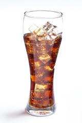 cola with ice cubes