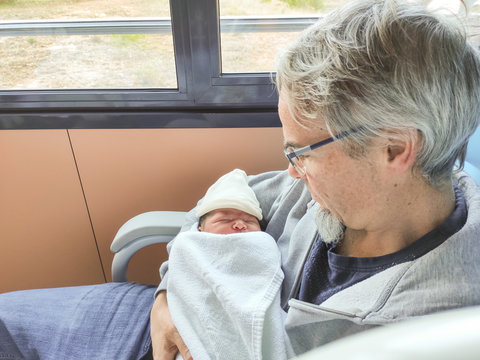 Family life. Newborn baby. Happy moments.