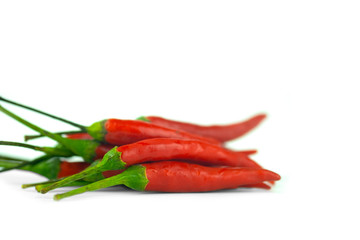 Thai red chilli isolated on a white background