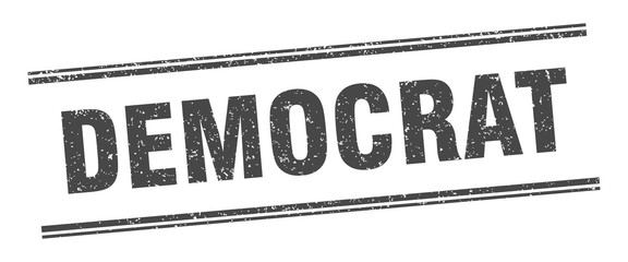 democrat stamp. democrat label. square grunge sign