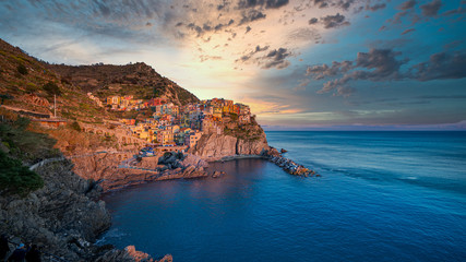 Fototapeta na wymiar Manarola Sunset, Cinque Terre, Liguria, Italy
