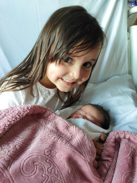 Family life. Newborn baby. Happy moments.