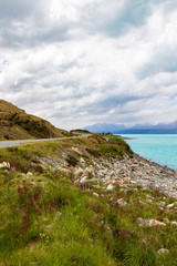 Fototapeta na wymiar Road to the Southern Alps. South Island, New Zealand